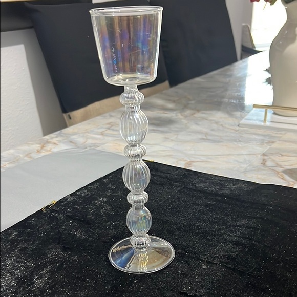 None Other - Elegant Iridescent Glass Candle Holder Light weight glass $12